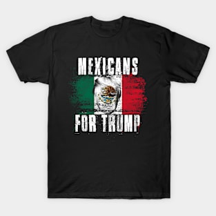 Mexicans For Trump - Trump 2020 Patriotic Flag T-Shirt